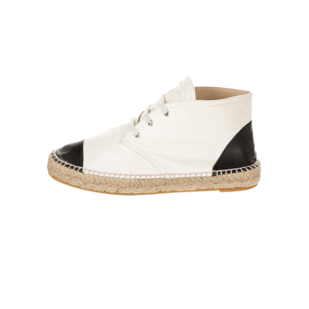 CHANEL Leather Ankle Boots Chukka Espadrilles - Picture 5 of 5